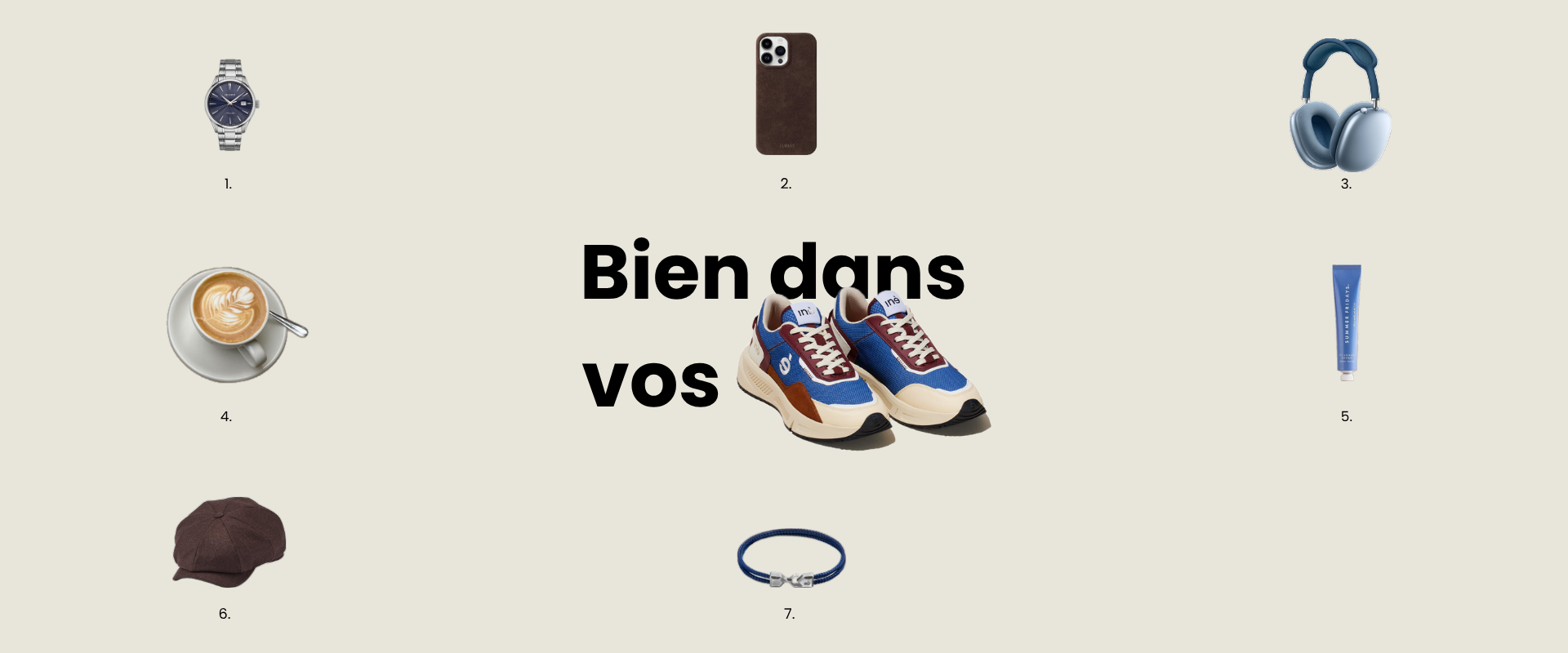 Sneakers vegan et unisexes de la marque iné de couleur camel et bleu