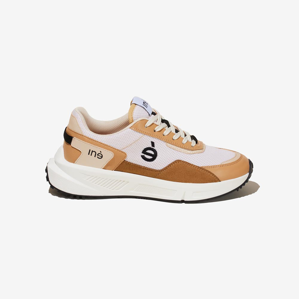 Sneakers vegan mixtes beige et noir