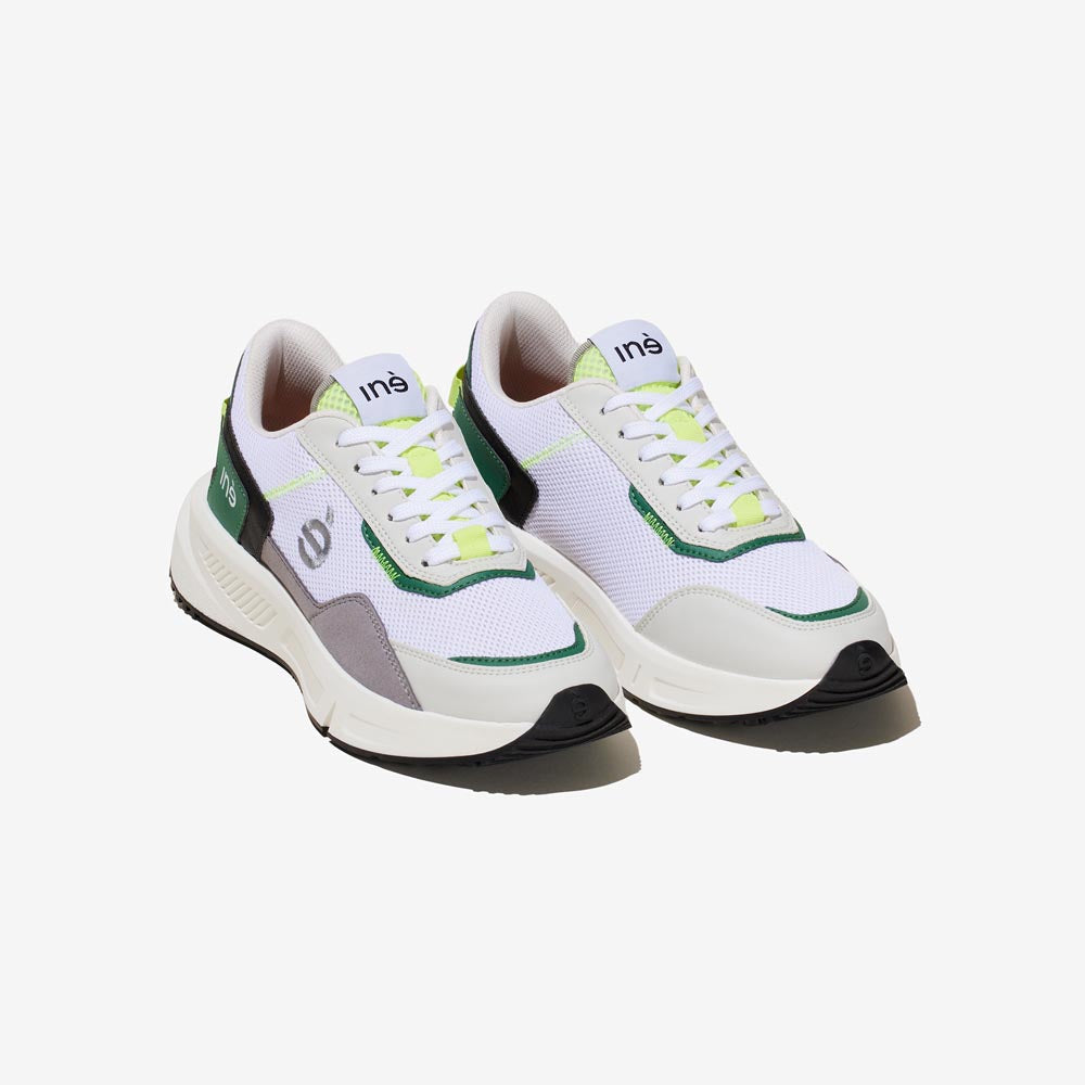 Sneakers vegan unisexes vert et jaune fluo